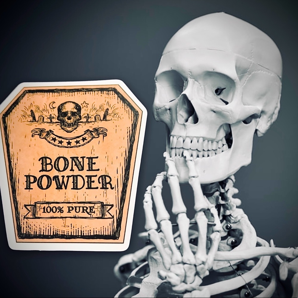 Bone Powder Witchy Sorceress Supreme Potion B0ttle Label Sticker